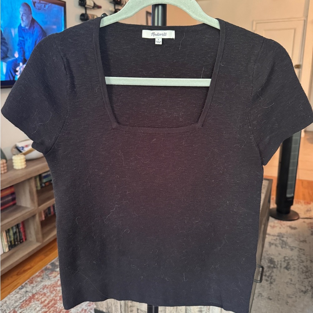 Madewell Black Square Neck top